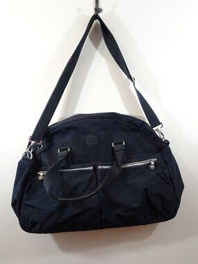 Kipling Large Bag Duffle Cargo Gray Black Mommy Weekender Travel Nylon Vintage